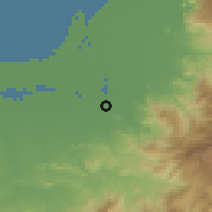 Shaded relief of the 60 km around Santa Rosa, drawn from the GMTED2010 grid