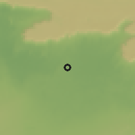 Shaded relief of the 57 km around ad-Dāẖlah, drawn from the GMTED2010 grid
