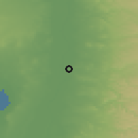 Shaded relief of the 56 km around El Saf, drawn from the GMTED2010 grid