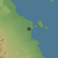 Shaded relief of the 57 km around Hurghada, drawn from the GMTED2010 grid