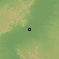 Shaded relief of the 57 km around Luxor, drawn from the GMTED2010 grid