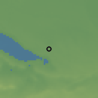 Shaded relief of the 56 km around Madīnat as-Sādāt, drawn from the GMTED2010 grid