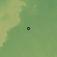Shaded relief of the 57 km around al-Farafirah, drawn from the GMTED2010 grid