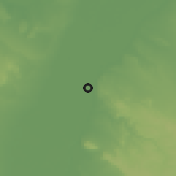 Shaded relief of the 57 km around al-Fašn, drawn from the GMTED2010 grid