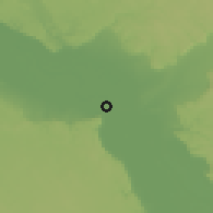 Shaded relief of the 57 km around al-Fath̨, drawn from the GMTED2010 grid