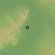 Shaded relief of the 57 km around Naqādah, drawn from the GMTED2010 grid