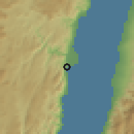 Shaded relief of the 57 km around Nuwabi', drawn from the GMTED2010 grid