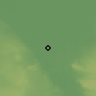 Shaded relief of the 56 km around Oseem, drawn from the GMTED2010 grid