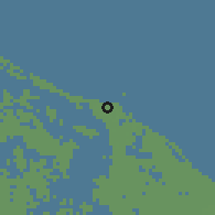 Shaded relief of the 56 km around Port Said, drawn from the GMTED2010 grid
