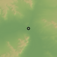 Shaded relief of the 57 km around Qena, drawn from the GMTED2010 grid