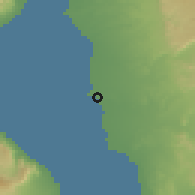 Shaded relief of the 56 km around Ras Sadr, drawn from the GMTED2010 grid