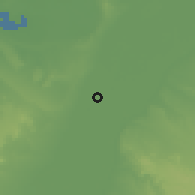 Shaded relief of the 57 km around Somesta, drawn from the GMTED2010 grid