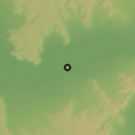 Shaded relief of the 57 km around al-Waqf, drawn from the GMTED2010 grid