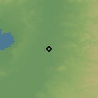 Shaded relief of the 56 km around Aţfīh̨, drawn from the GMTED2010 grid