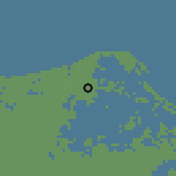 Shaded relief of the 56 km around Damietta, drawn from the GMTED2010 grid