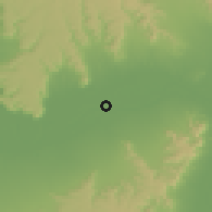 Shaded relief of the 57 km around Deshna, drawn from the GMTED2010 grid