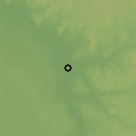 Shaded relief of the 58 km around Edfo, drawn from the GMTED2010 grid