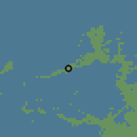Shaded relief of the 56 km around Edko, drawn from the GMTED2010 grid