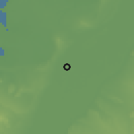 Shaded relief of the 57 km around Ehnasia, drawn from the GMTED2010 grid