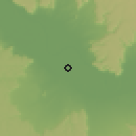 Shaded relief of the 57 km around Abū Tišt, drawn from the GMTED2010 grid