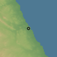 Shaded relief of the 57 km around El Qusir, drawn from the GMTED2010 grid