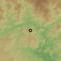 Shaded relief of the 59 km around Victoria, drawn from the GMTED2010 grid
