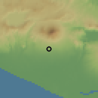 Shaded relief of the 60 km around Zacatecoluca, drawn from the GMTED2010 grid