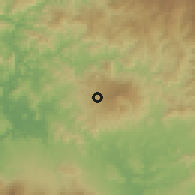 Shaded relief of the 59 km around Ciudad Barrios, drawn from the GMTED2010 grid
