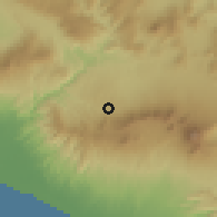 Shaded relief of the 59 km around Ahuachapán, drawn from the GMTED2010 grid