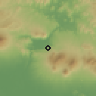 Shaded relief of the 60 km around Colón, drawn from the GMTED2010 grid