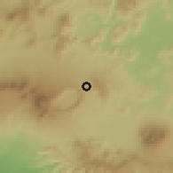 Shaded relief of the 59 km around El Congo, drawn from the GMTED2010 grid