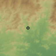 Shaded relief of the 59 km around Anamorós, drawn from the GMTED2010 grid