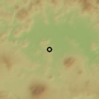 Shaded relief of the 59 km around El Paisnal, drawn from the GMTED2010 grid