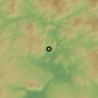 Shaded relief of the 59 km around Ilobasco, drawn from the GMTED2010 grid