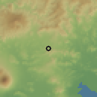 Shaded relief of the 60 km around Jocoro, drawn from the GMTED2010 grid