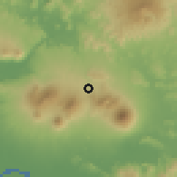 Shaded relief of the 60 km around Jucuapa, drawn from the GMTED2010 grid