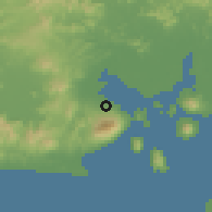 Shaded relief of the 60 km around La Unión, drawn from the GMTED2010 grid