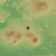 Shaded relief of the 60 km around Lolotique, drawn from the GMTED2010 grid