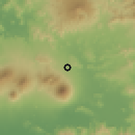 Shaded relief of the 60 km around Moncagua, drawn from the GMTED2010 grid