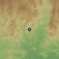Shaded relief of the 59 km around Nueva Esparta, drawn from the GMTED2010 grid