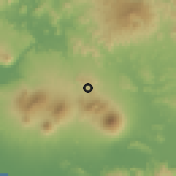 Shaded relief of the 60 km around Nueva Guadalupe, drawn from the GMTED2010 grid
