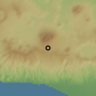 Shaded relief of the 59 km around Nueva San Salvador, drawn from the GMTED2010 grid