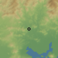 Shaded relief of the 60 km around Pasaquina, drawn from the GMTED2010 grid