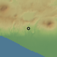 Shaded relief of the 60 km around San Pedro Masahuat, drawn from the GMTED2010 grid