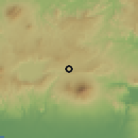 Shaded relief of the 59 km around San Pedro Perulapán, drawn from the GMTED2010 grid