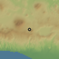 Shaded relief of the 59 km around San Salvador, drawn from the GMTED2010 grid