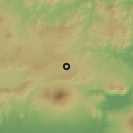 Shaded relief of the 59 km around San Sebastián, drawn from the GMTED2010 grid