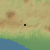 Shaded relief of the 59 km around Santo Tomás, drawn from the GMTED2010 grid