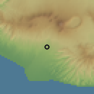 Shaded relief of the 59 km around Sonsonate, drawn from the GMTED2010 grid