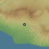 Shaded relief of the 59 km around Sonzacate, drawn from the GMTED2010 grid